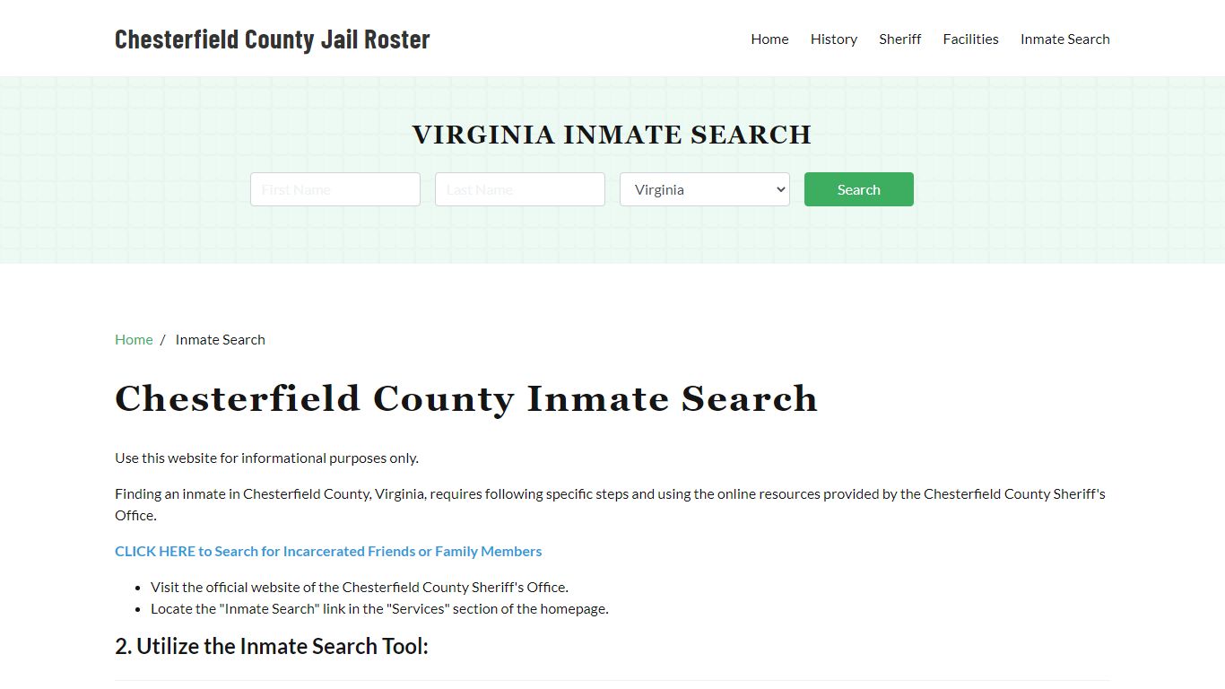 Chesterfield County, VA Detainee Lookup